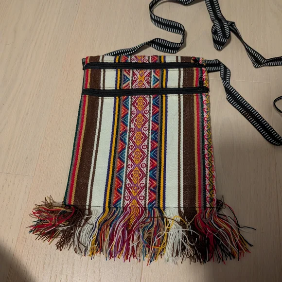 Colorful Patterned Fringe Crossbody Bag - Picture 2 of 3